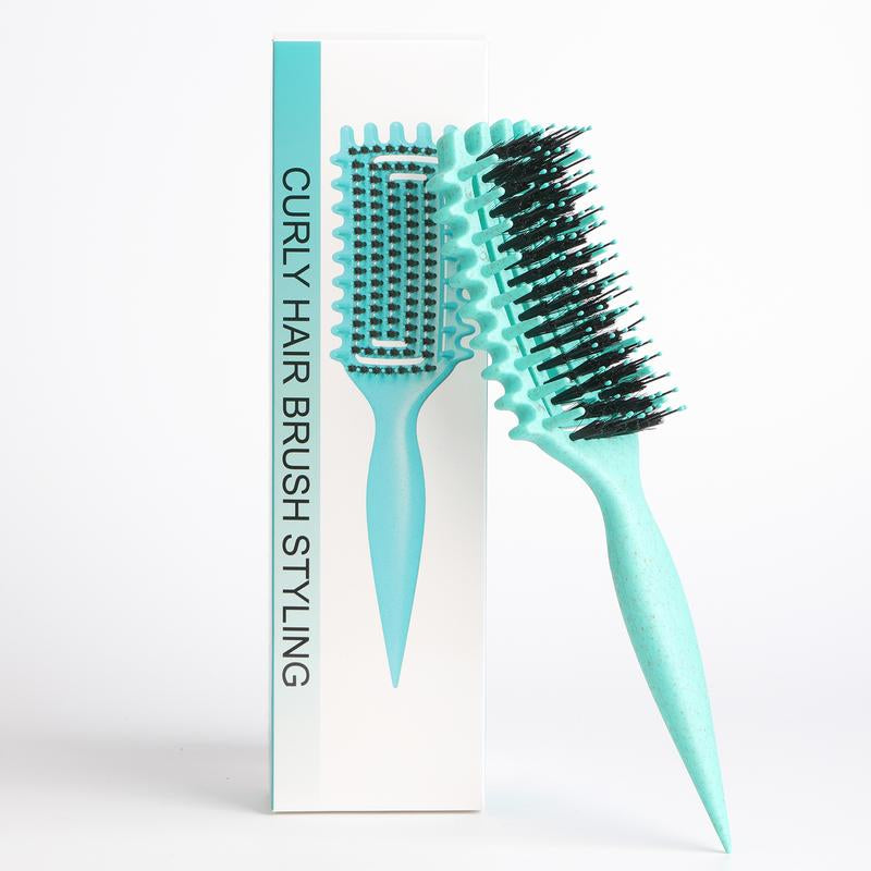 Curly Hair Brush, Curl Defining Brush with Soft Boar Bristlesdetangling Tangled Glides, Wide-Teeth Design Effortlesslyshaping & Defining Curls, Curling Definer for Wet & Dry Hair(Pink)